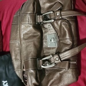 B Makowsky metallic pewter purse